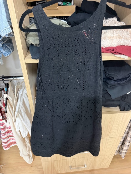 Zara Dresses & Skirts - Zara mini crochet dress black